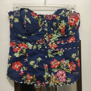 🌹3/$15 Hollister Floral Button Up Tube Top